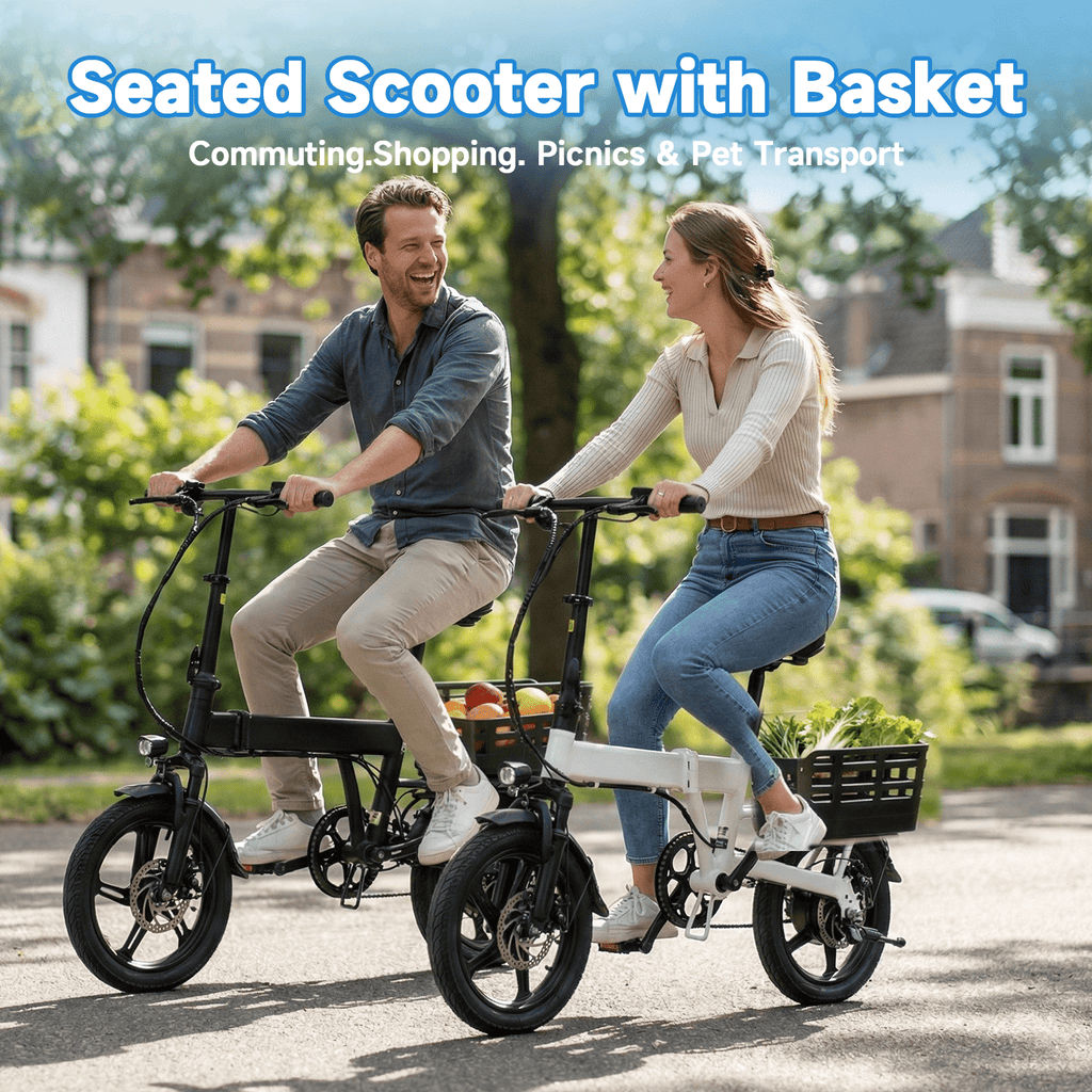 SHCNTEKU 14IN Folding Ebike for Adults Teens,500W Motor up to 20 mph Range 30 mile with 36V 12Ah Removable Battery Electric bicycle,UL 2849