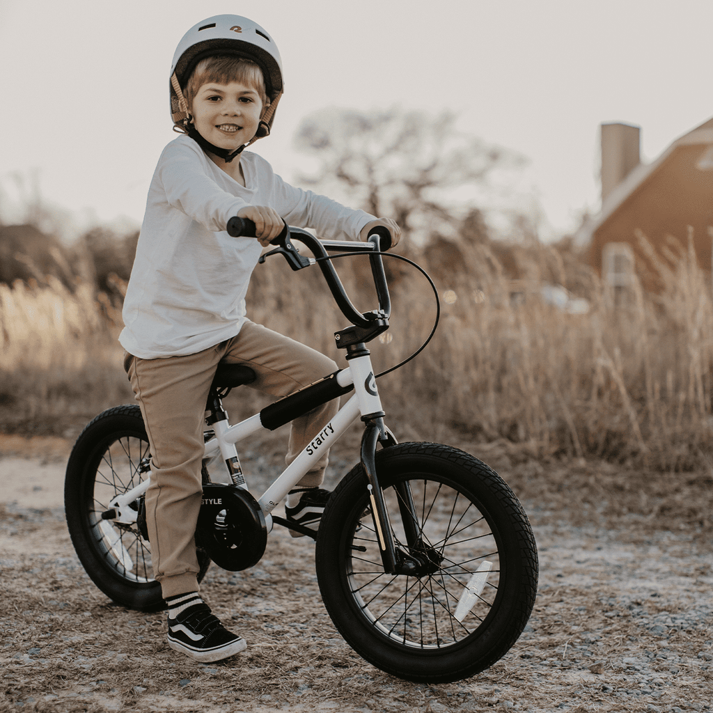 Glerc 14 Inch Little Kids Bike BMX Style Bicycle with Training Wheels Coaster Brake for 3 4 5 Years Old Boys Girls, Blue